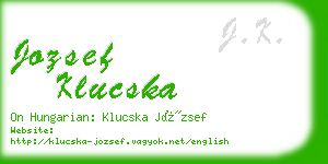 jozsef klucska business card